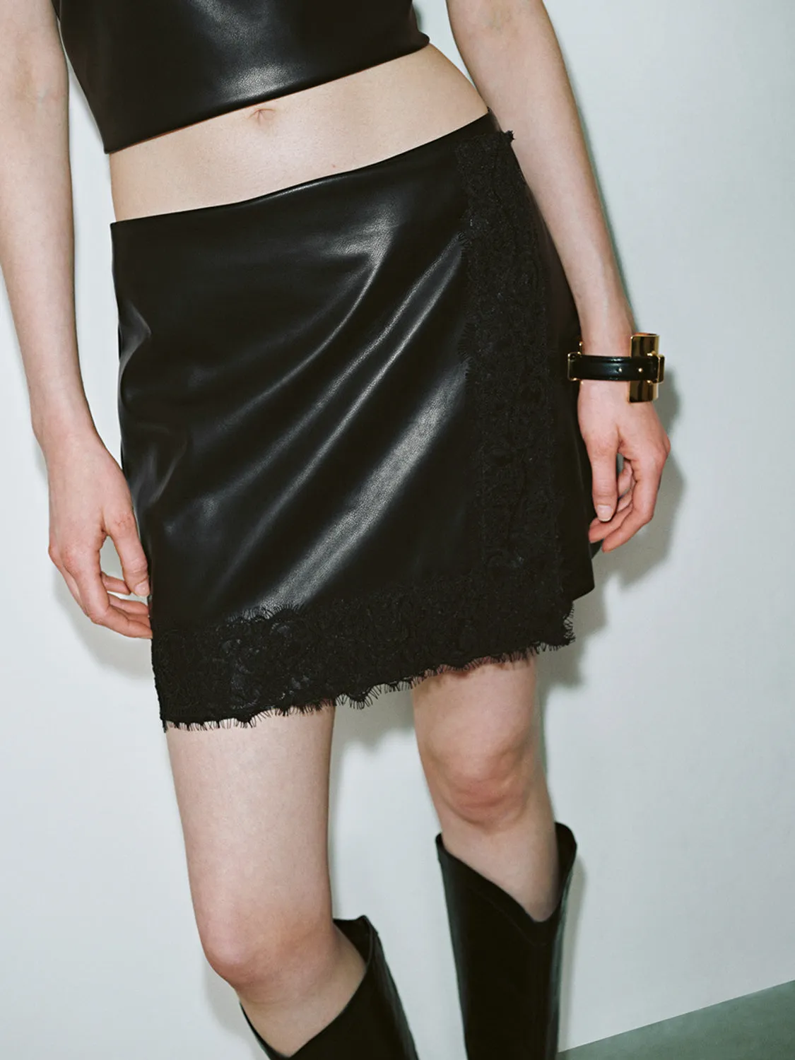 Vegan Leather Mini Skirts