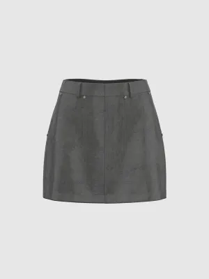 Vegan Leather Straight Skirts