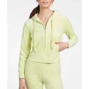 Velour Hoodie in Candy Green