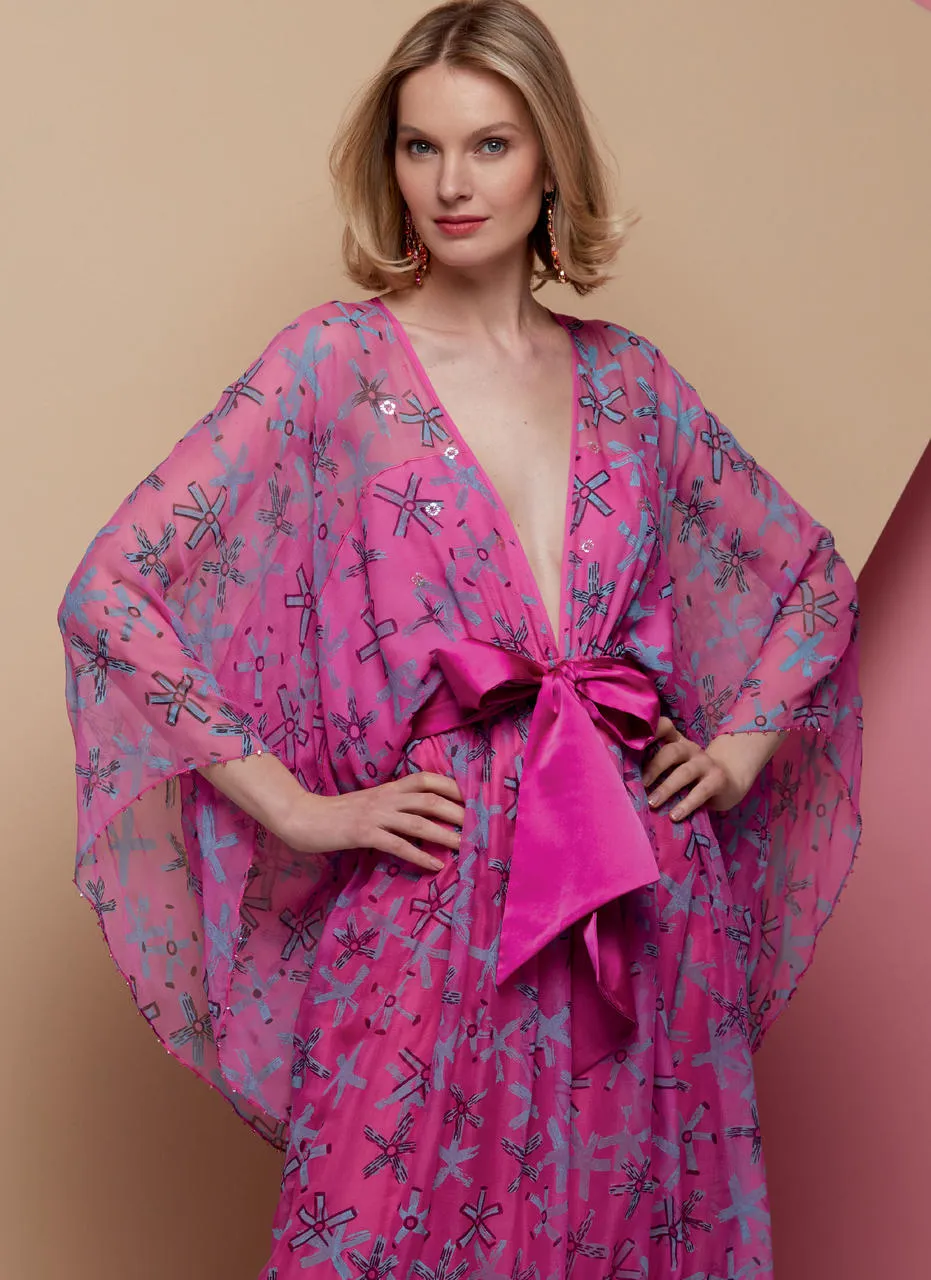 Vogue American Designer 1627 ZANDRA RHODES Womens Evening Kimono Dress & Sash Sewing Pattern Sizes XS-M or L-XL UNCUT Factory Folded