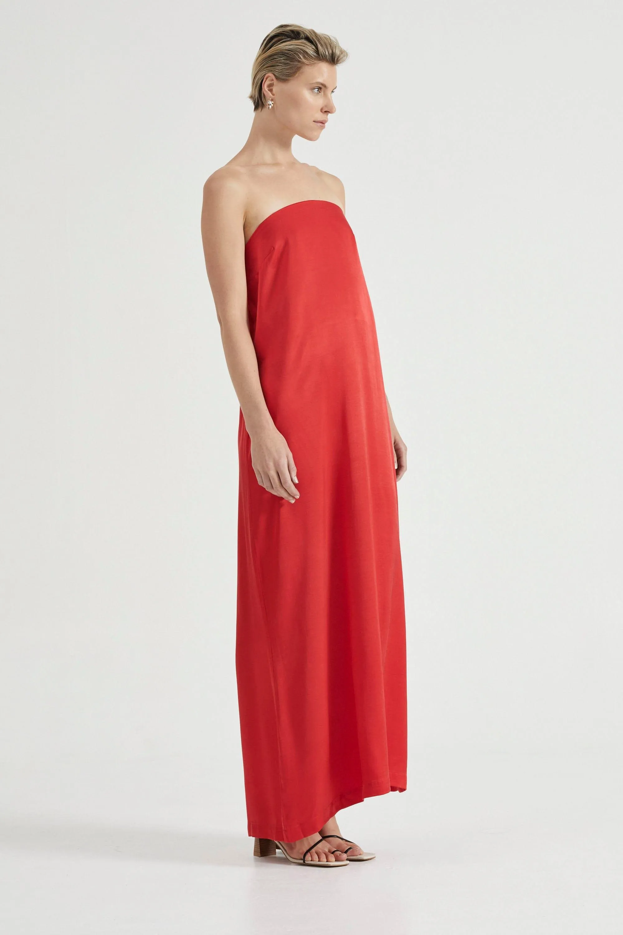 VOYAGE STRAPLESS MAXI | CRIMSON