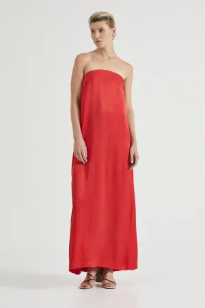 VOYAGE STRAPLESS MAXI | CRIMSON