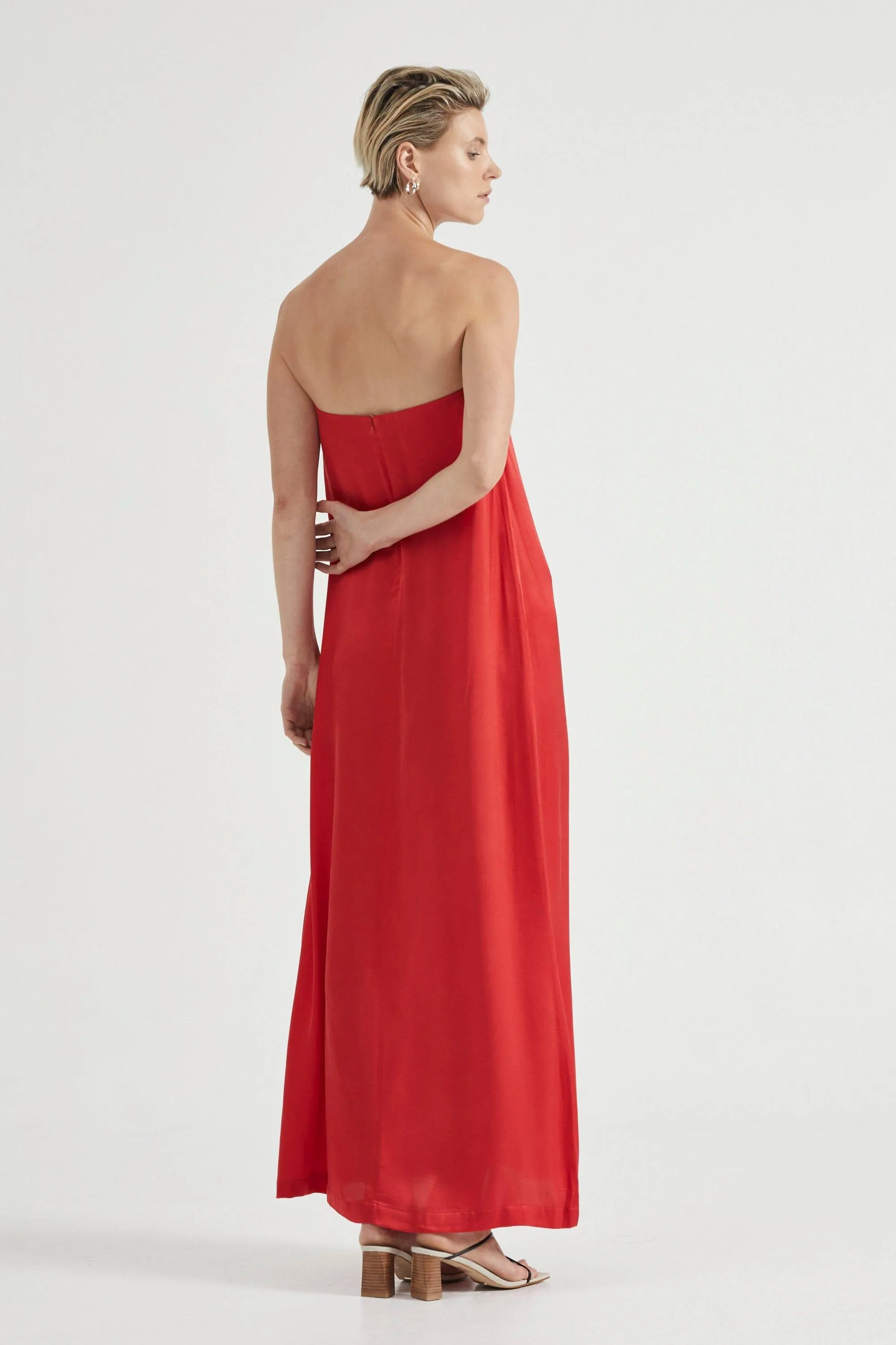 VOYAGE STRAPLESS MAXI | CRIMSON