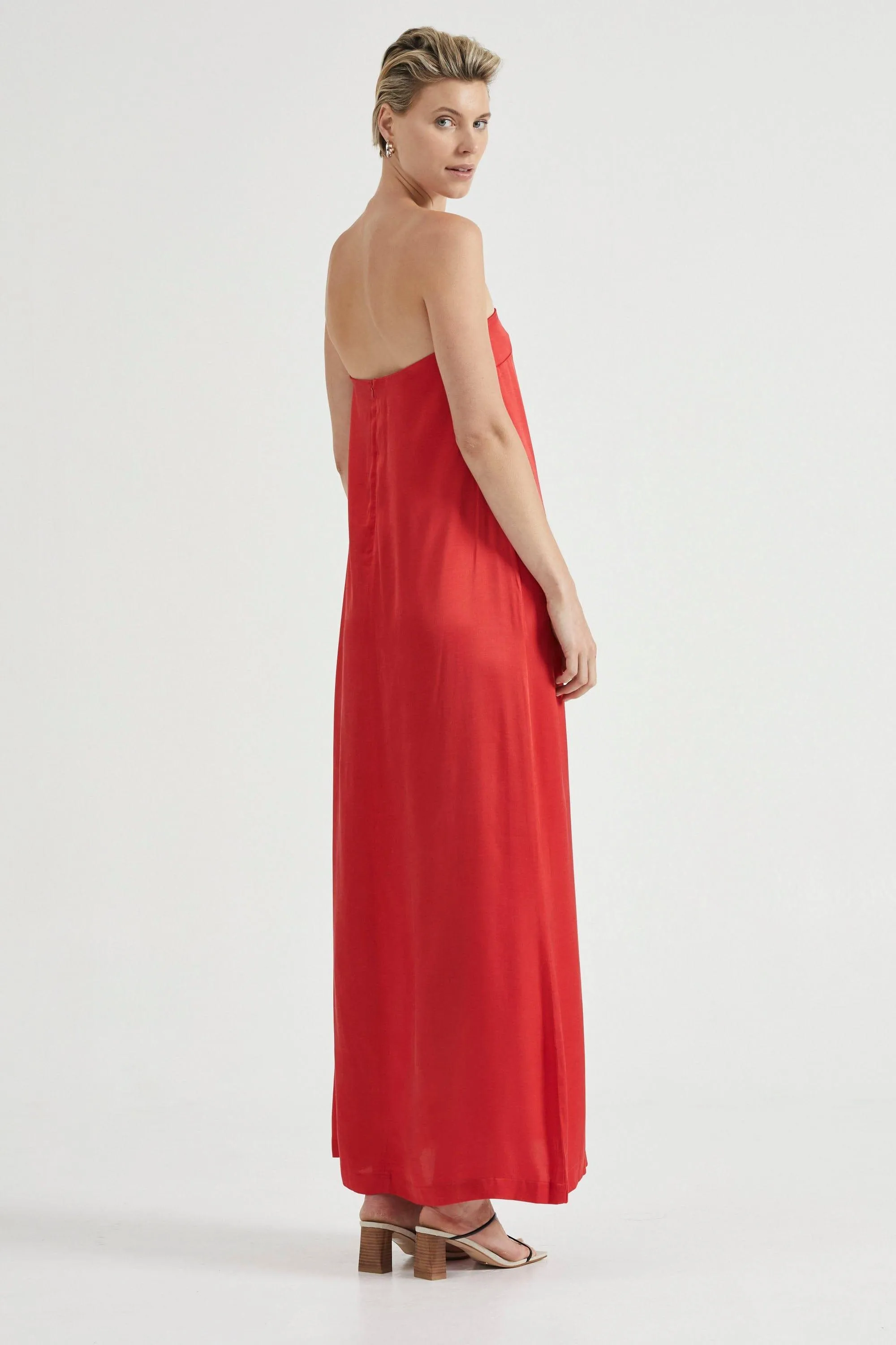 VOYAGE STRAPLESS MAXI | CRIMSON
