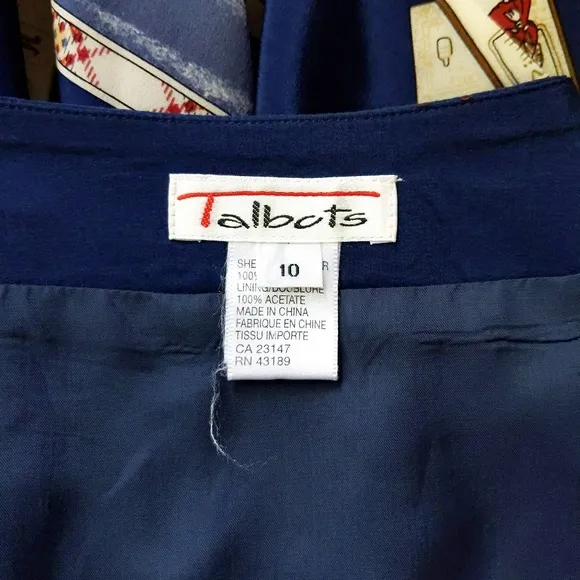 Vtg Talbots Silk Art Deco Golf Print Miniskirt M