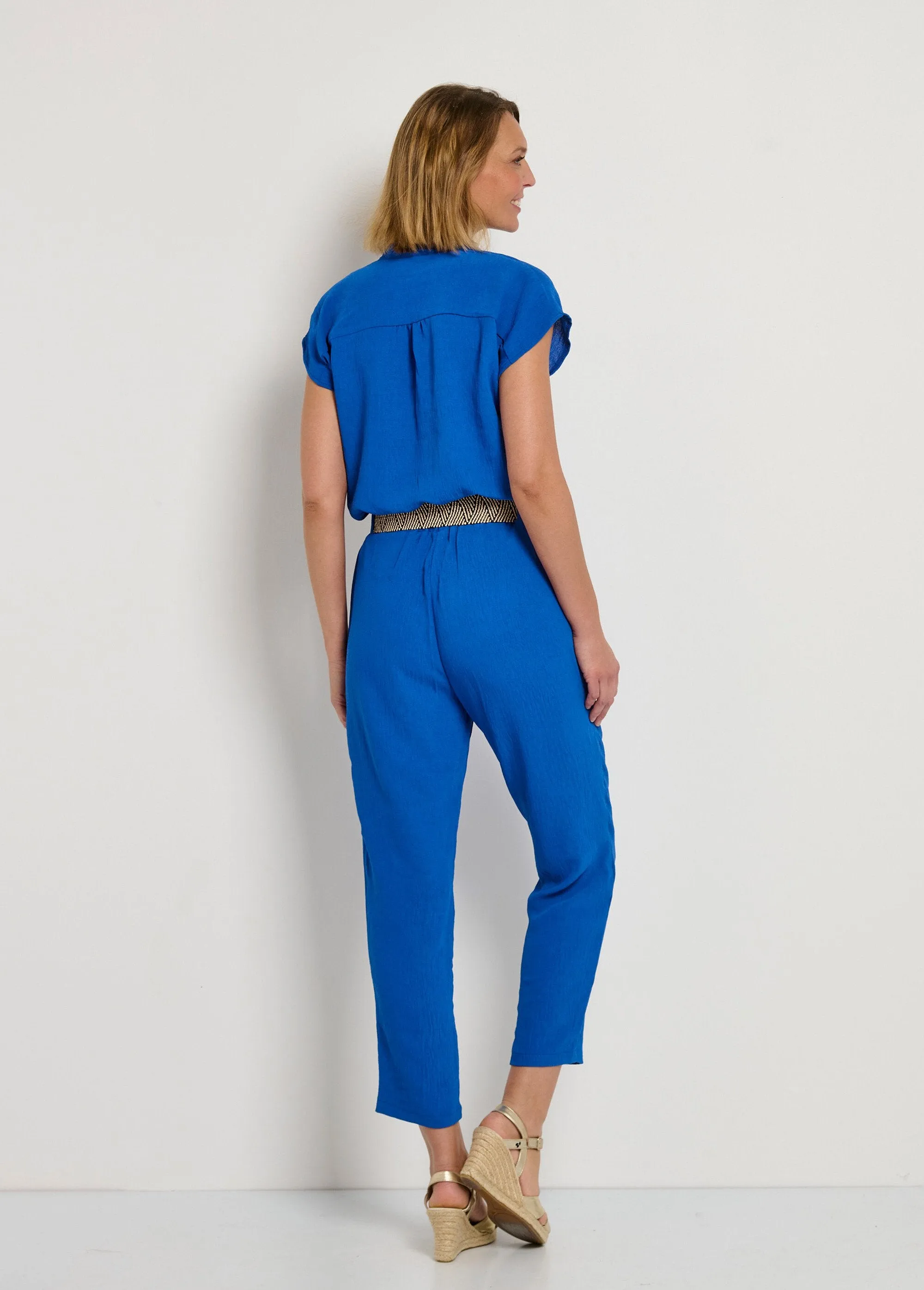 Waffle wrap jumpsuit   belt