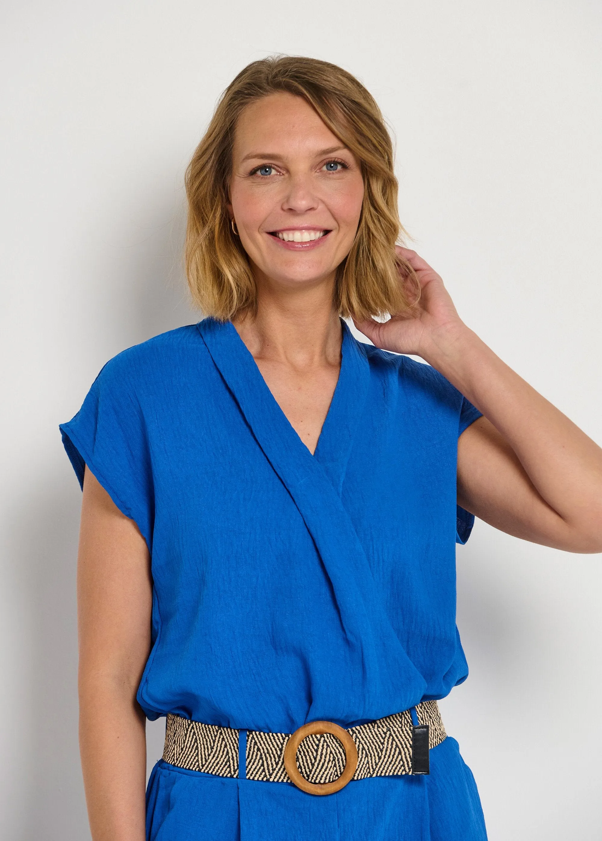 Waffle wrap jumpsuit   belt