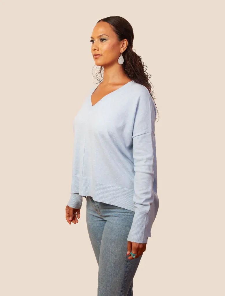 Wagner V-Neck Sweater - Baby Blue