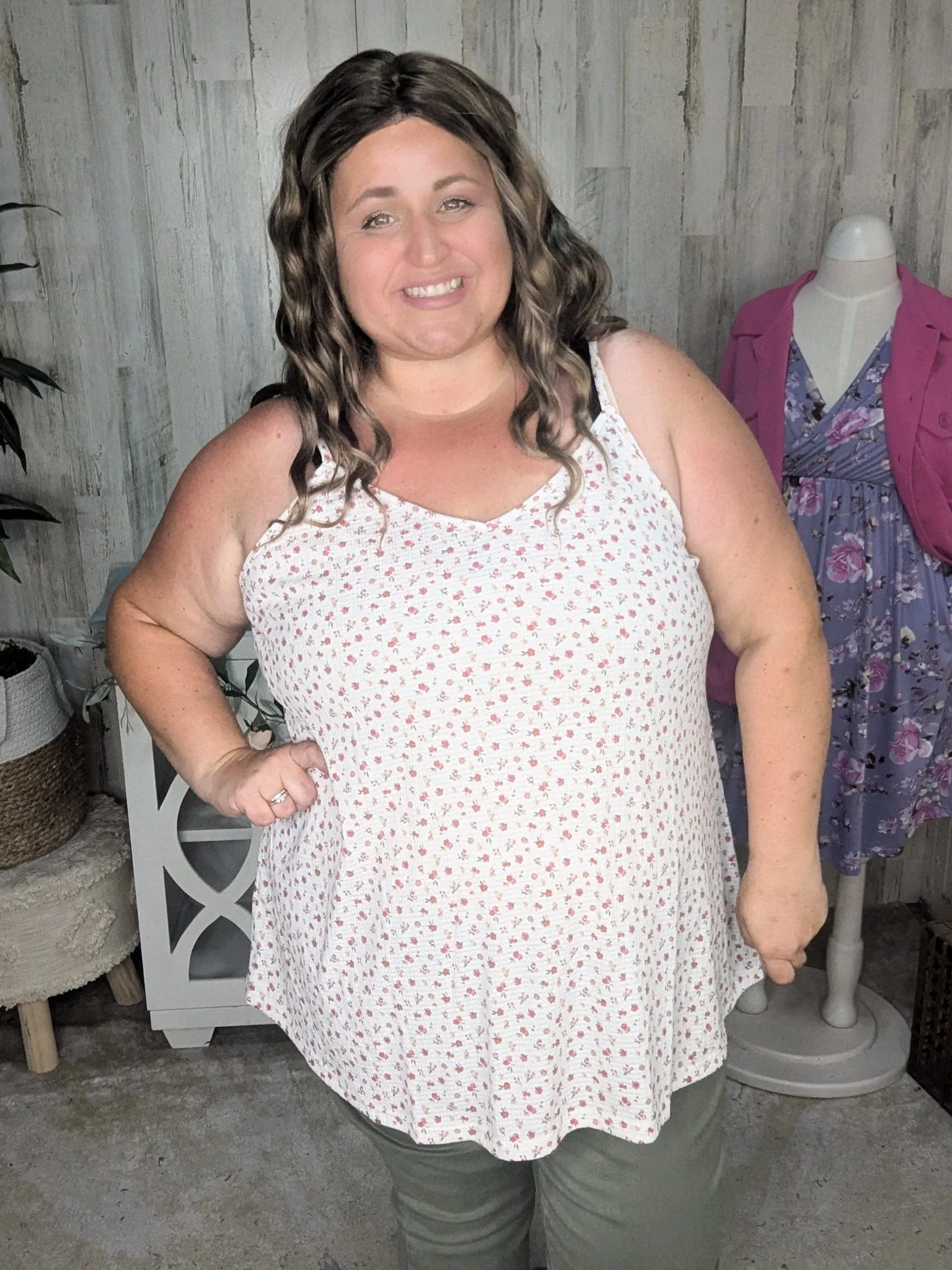 Wendi Rose Print High Low Tank (2 colors)