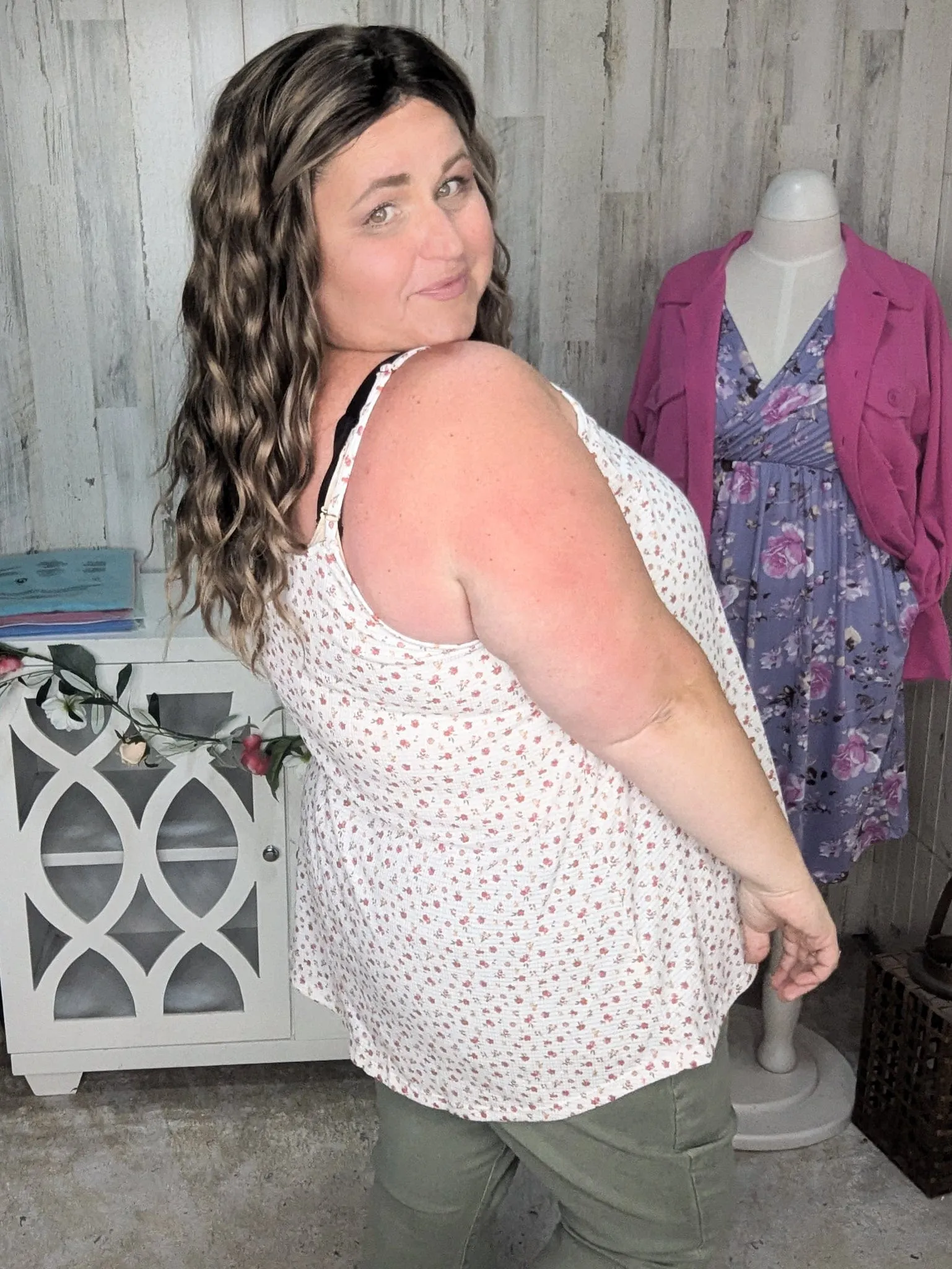 Wendi Rose Print High Low Tank (2 colors)