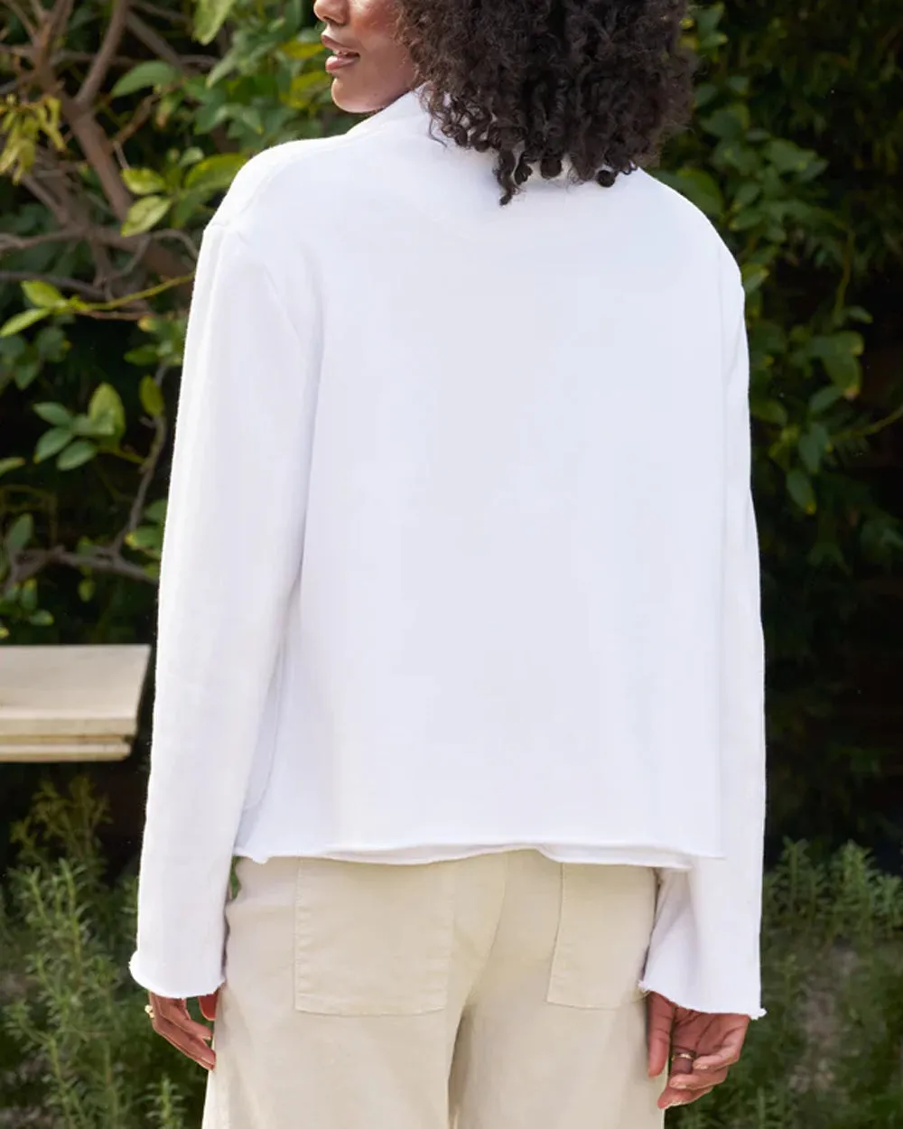 White Mini Belfast Crop Peacoat