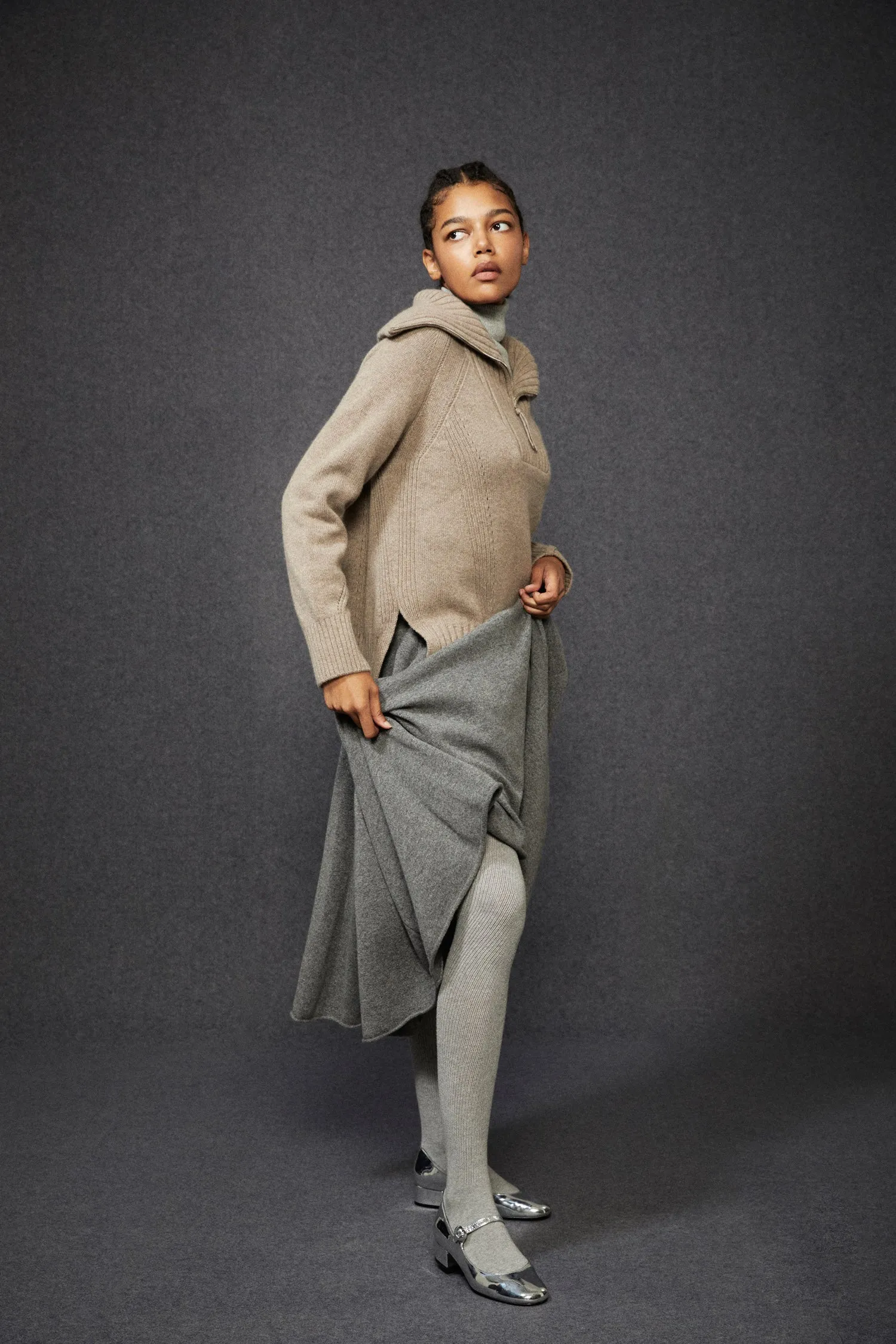 Wide-Collar Sweater