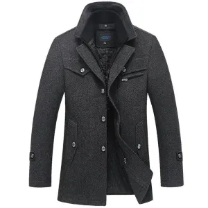 Winter Coat Men Long Wool Thick Windbreaker Woolen Overcoat Casaco Masculino Palto Jaket Men's Casual Trench Peacoat 4XL Jackets