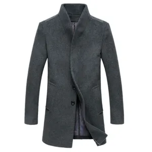 Winter wool coat men long sections thick woolen coats Mens Casual Fashion Jacket casaco masculino palto peacoat overcoat