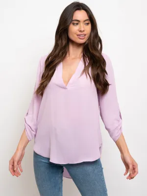 WOMEN'S HIGH-LOW 3/4 SLEEVES BLOUSE TOP