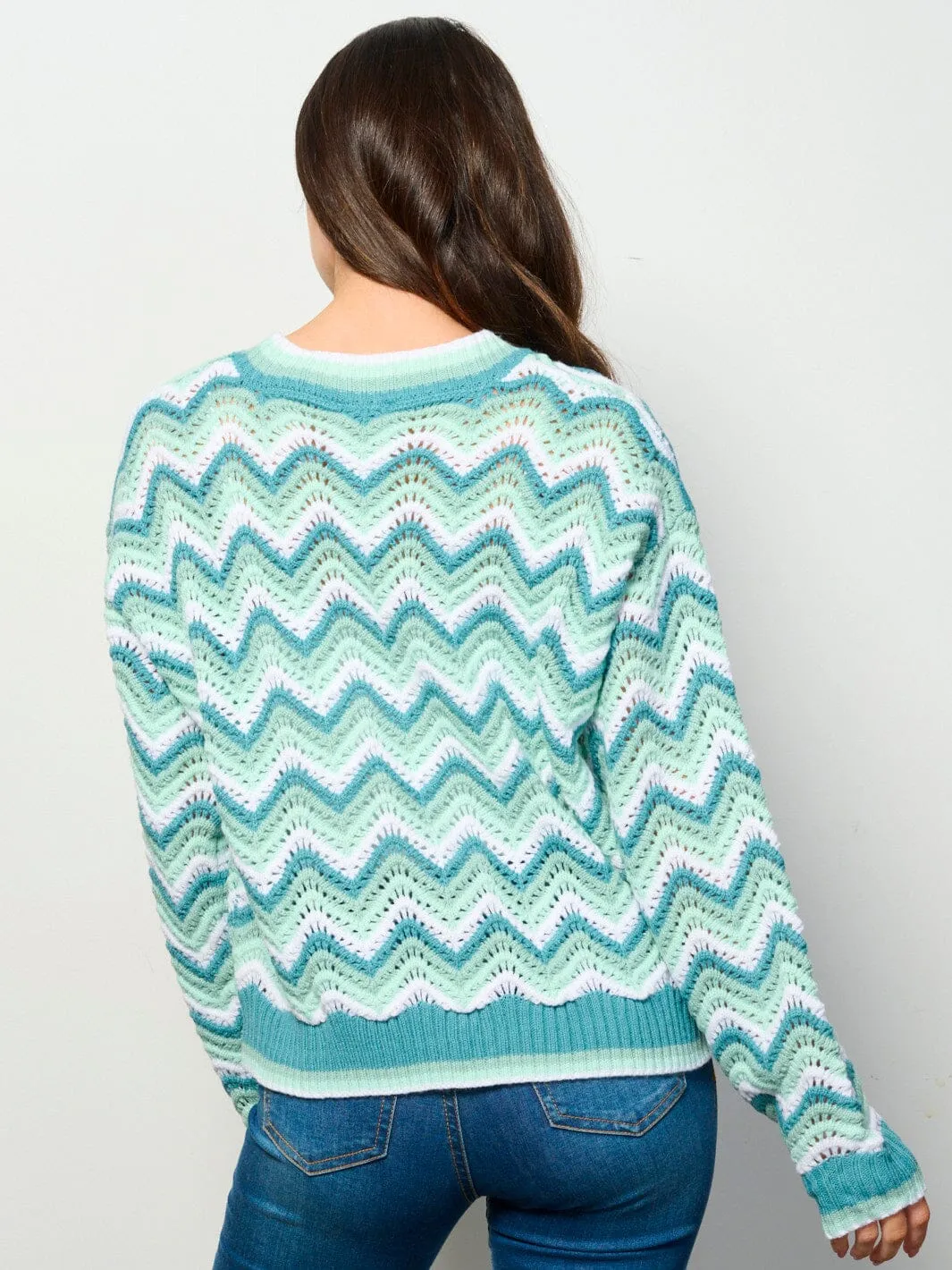 WOMEN'S LONG SLEEVE BUTTON CLOSURE KNIT SWEATER CARDIGAN