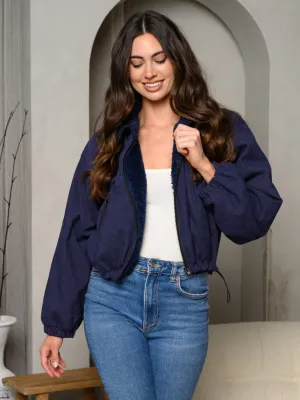 WOMEN'S LONG SLEEVE INSIDE FLEECE ZIP UP JACKET