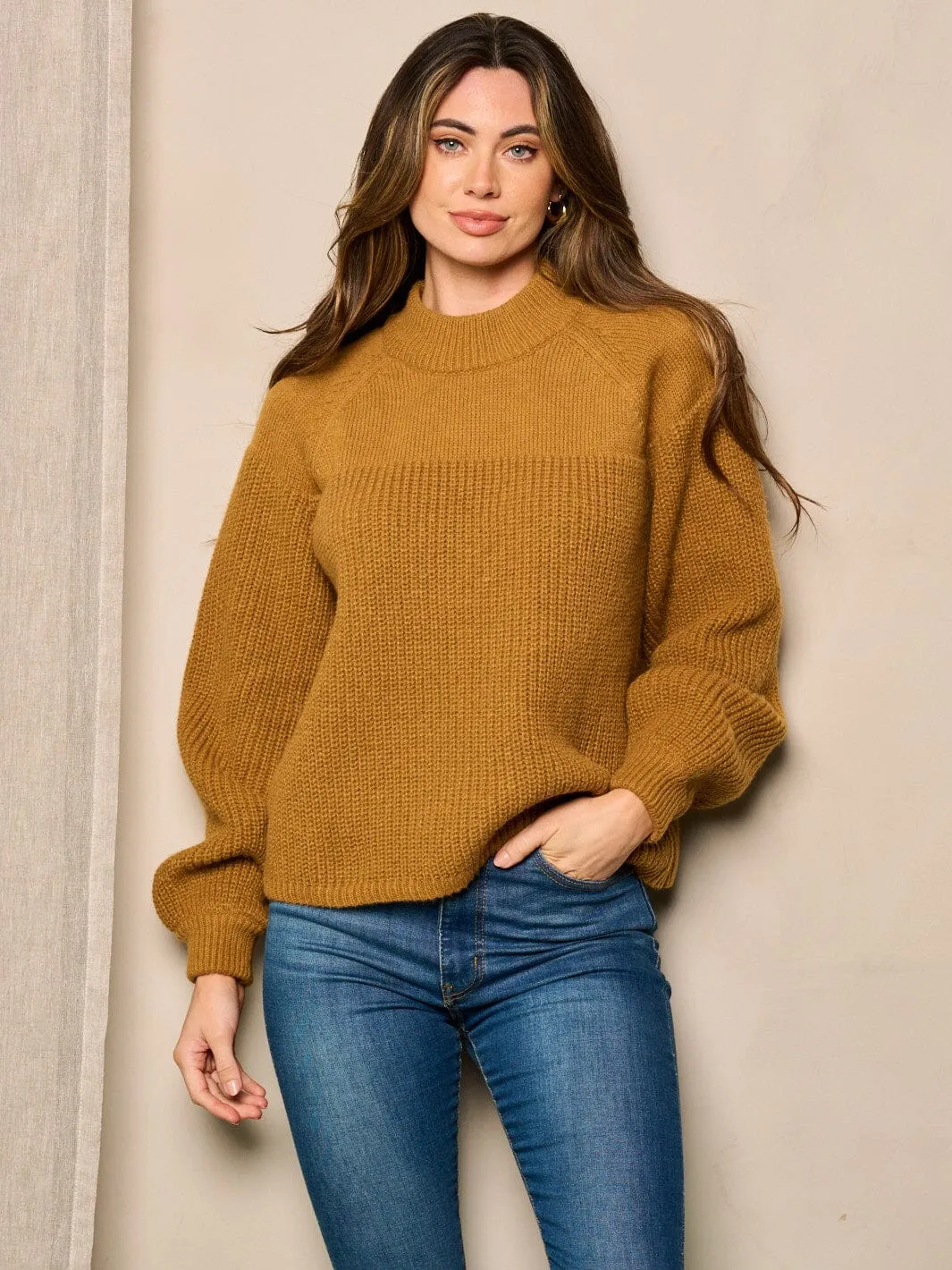 WOMEN'S LONG SLEEVE KNIT PULLOVER SWEATER