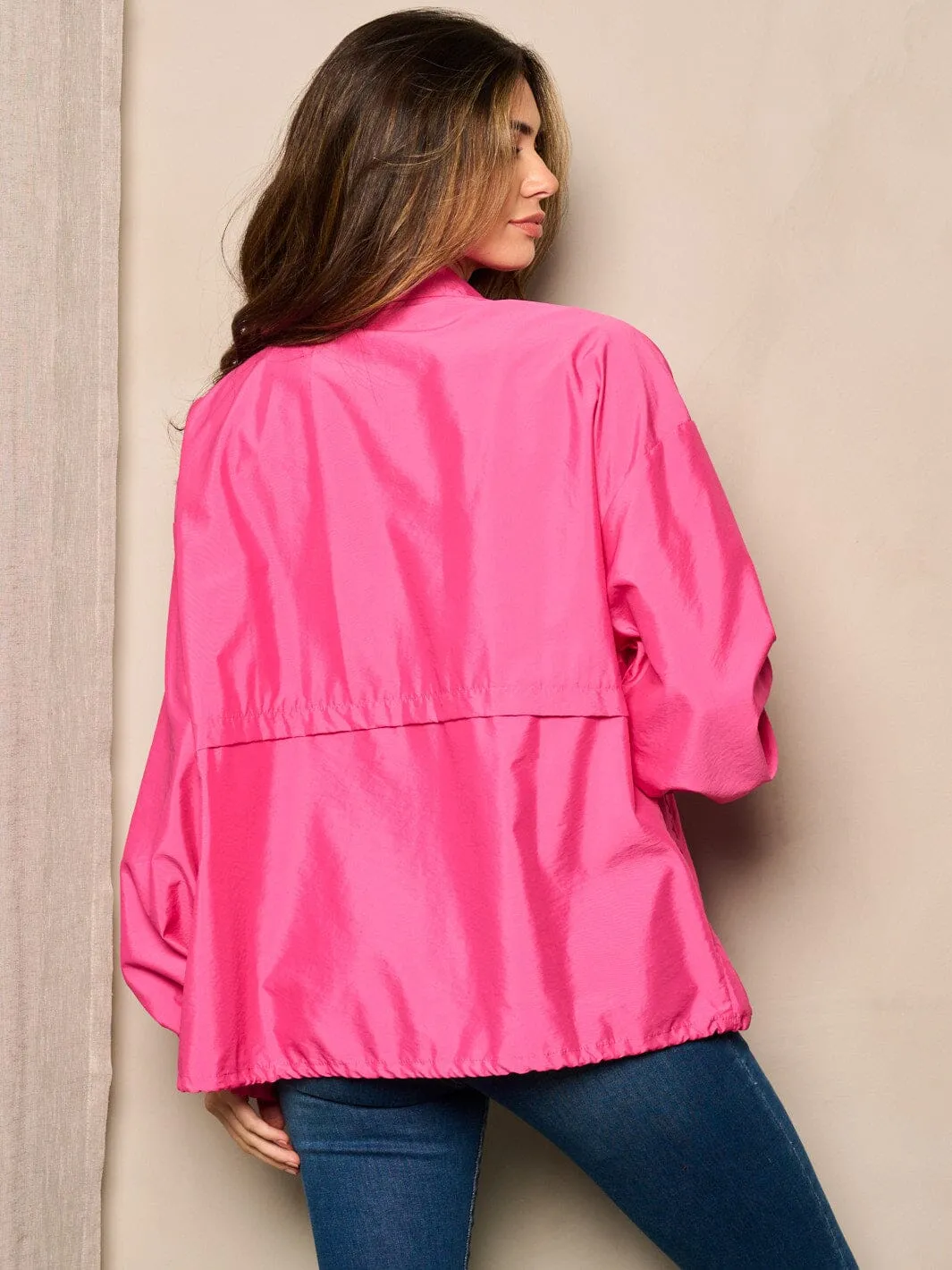 WOMEN'S LONG SLEEVE ZIP UP WIND BREAKER JACKET