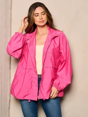WOMEN'S LONG SLEEVE ZIP UP WIND BREAKER JACKET