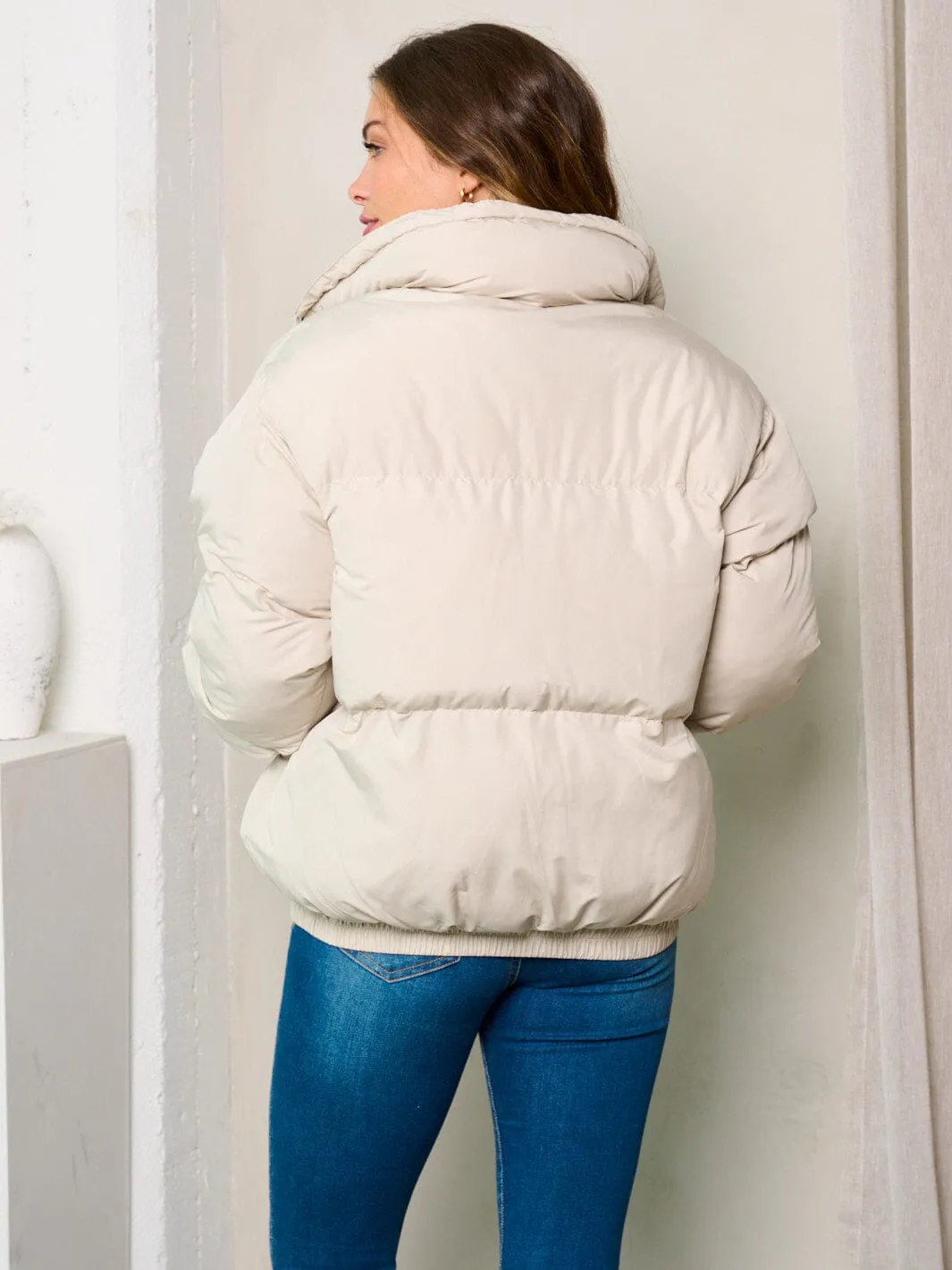 WOMEN'S LONG SLEEVES ZIP UP PADDED JACKET