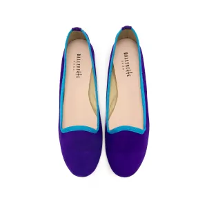 Women’s Purple Suede Loafers with Turquoise Details
