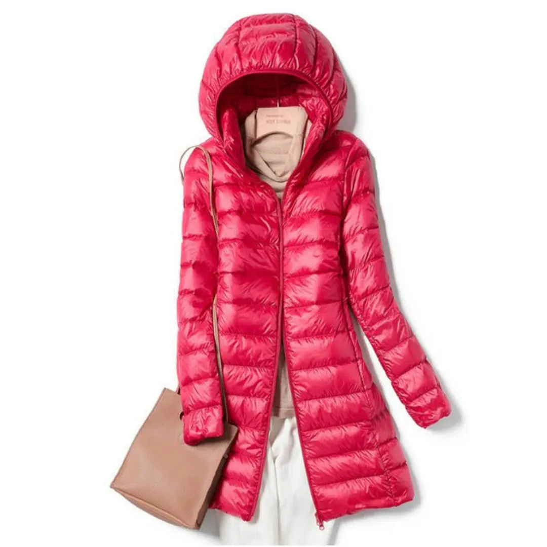 Women's Warm Zip Up Puffer Jacket With Hood | Waterproof