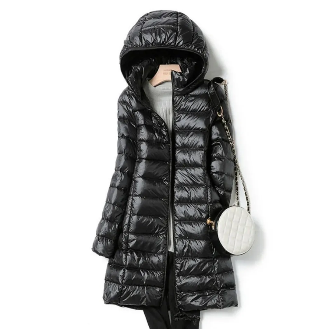 Women's Warm Zip Up Puffer Jacket With Hood | Waterproof