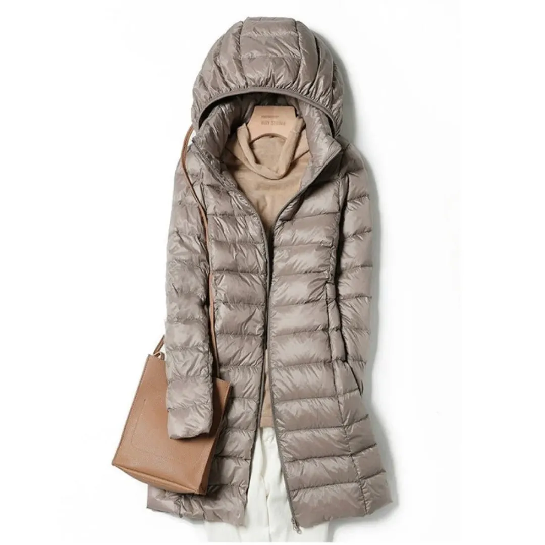 Women's Warm Zip Up Puffer Jacket With Hood | Waterproof