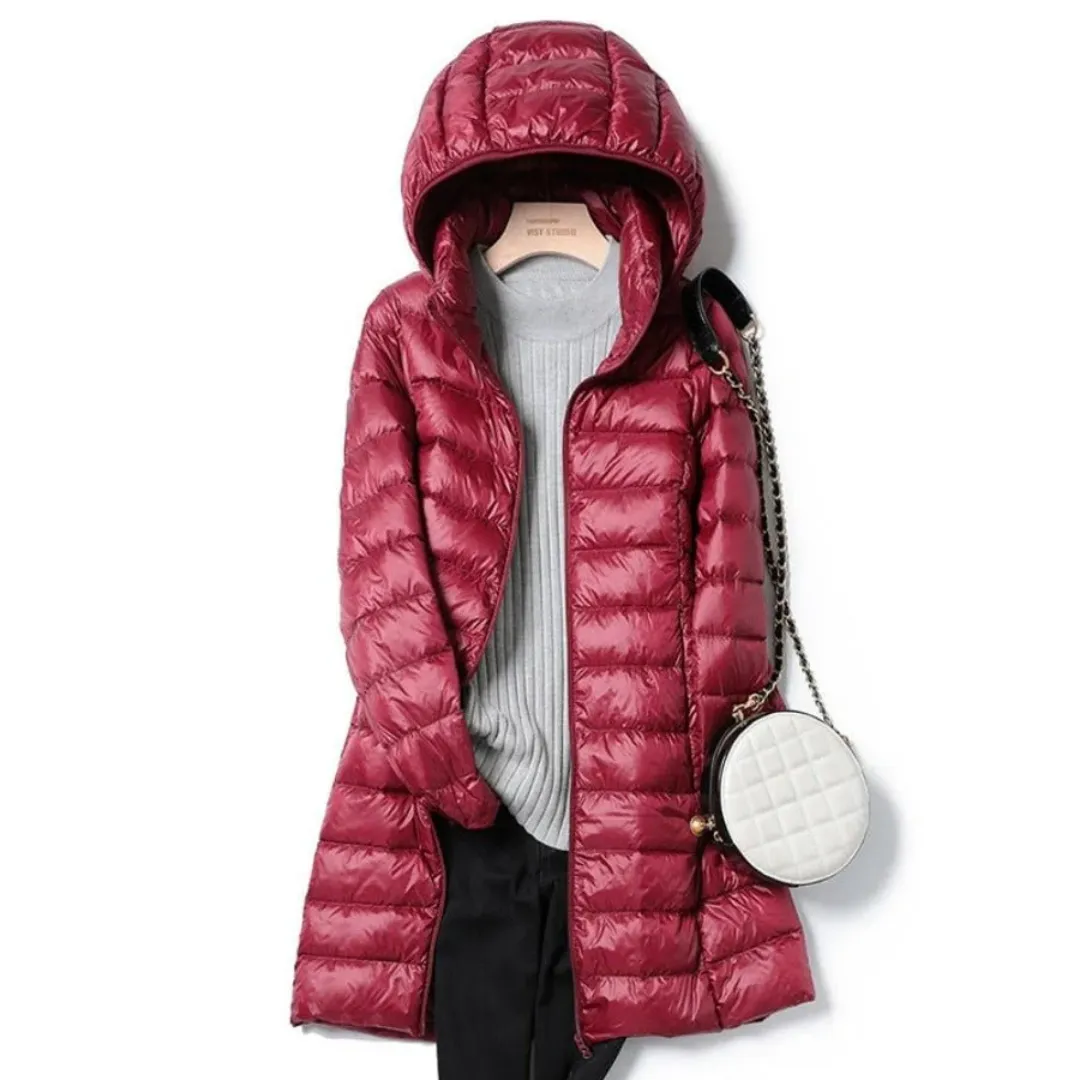 Women's Warm Zip Up Puffer Jacket With Hood | Waterproof