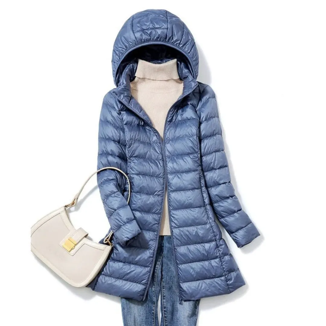 Women's Warm Zip Up Puffer Jacket With Hood | Waterproof