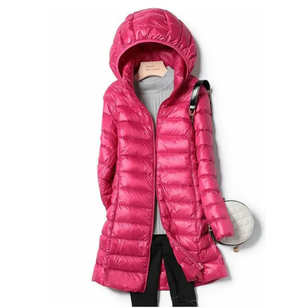 Women's Warm Zip Up Puffer Jacket With Hood | Waterproof