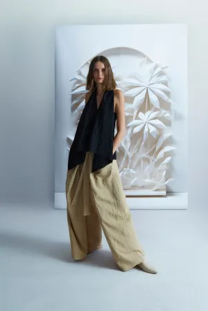 Wrap Palazzo Pants with Cross Tie Detail