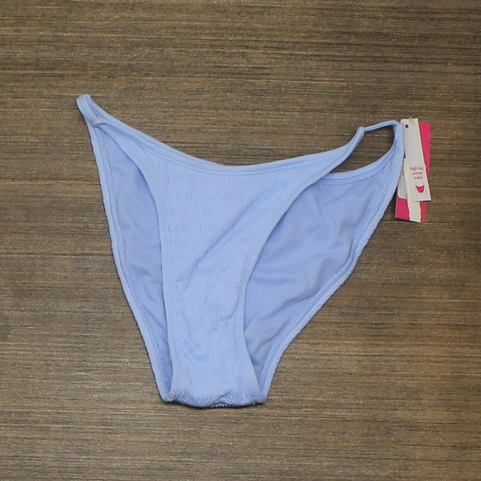 Xhilaration Juniors' Textured High Leg Scoop Bikini Bottom