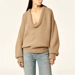 Y2K Deep U Neck Sweater