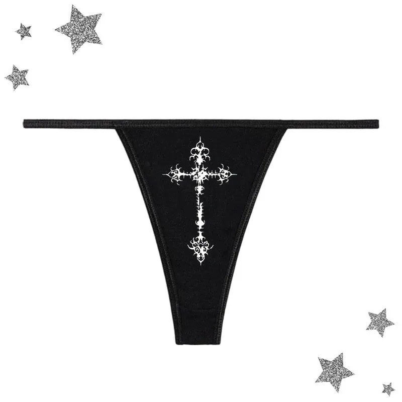 Y2K Gothic Grunge Punk Aesthetic Print Lace Camisole Top