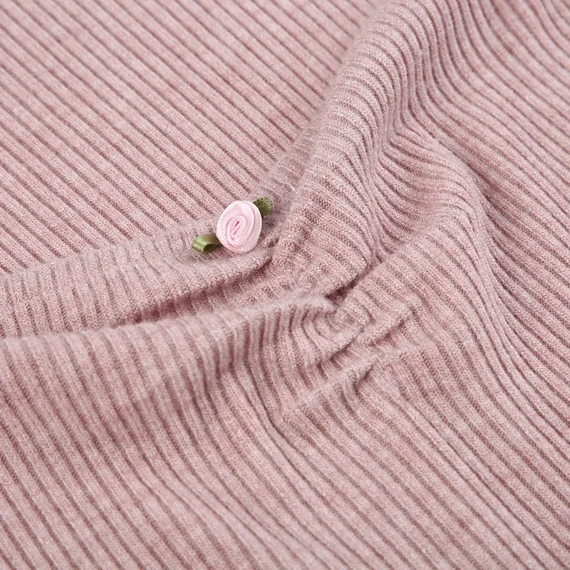 Y2K Pink Ribbed Mini Dress