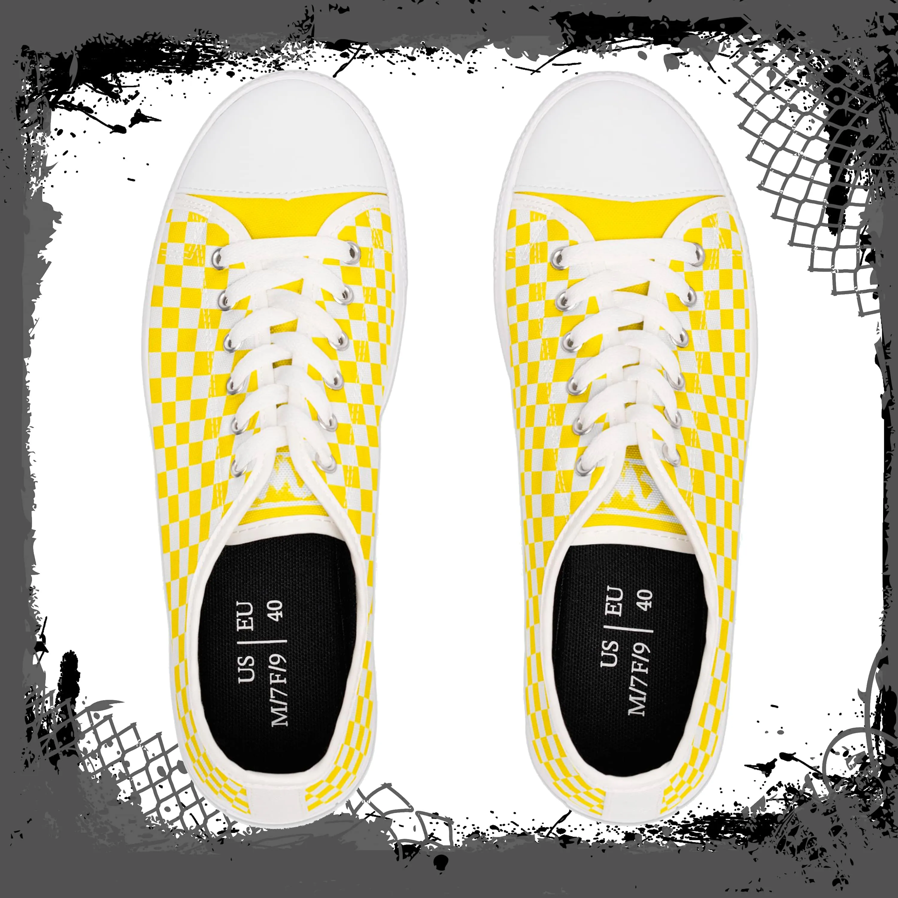 YEL Men's Checkered Low Tops