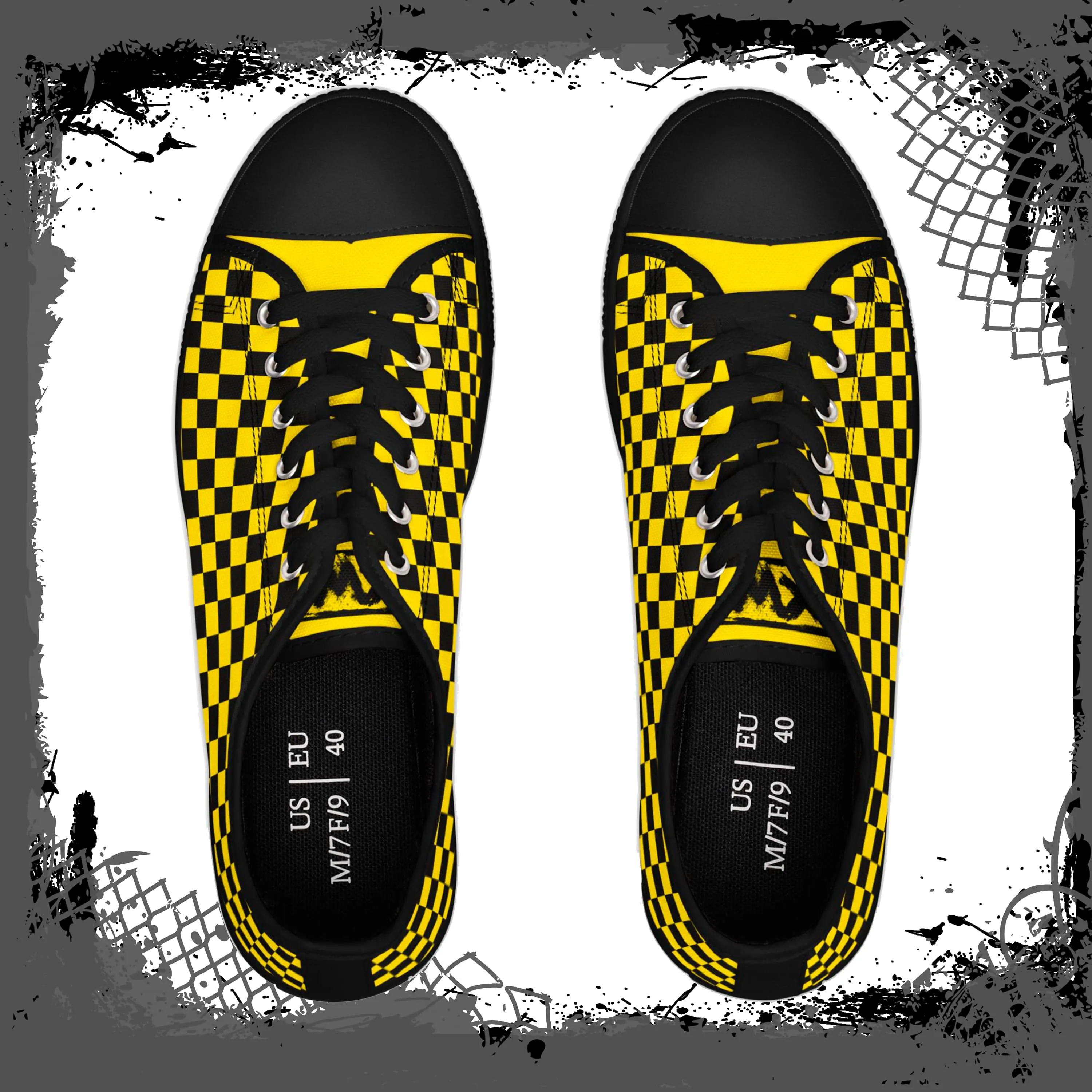 YEL Men's Checkered Low Tops