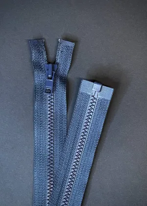 YKK, Open Ended Zip. Vislon 4. Navy