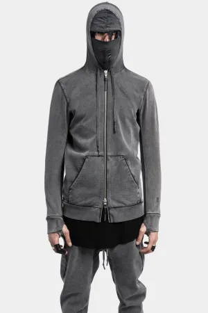 Z2B - Hooded zip up sweater, Acid grey