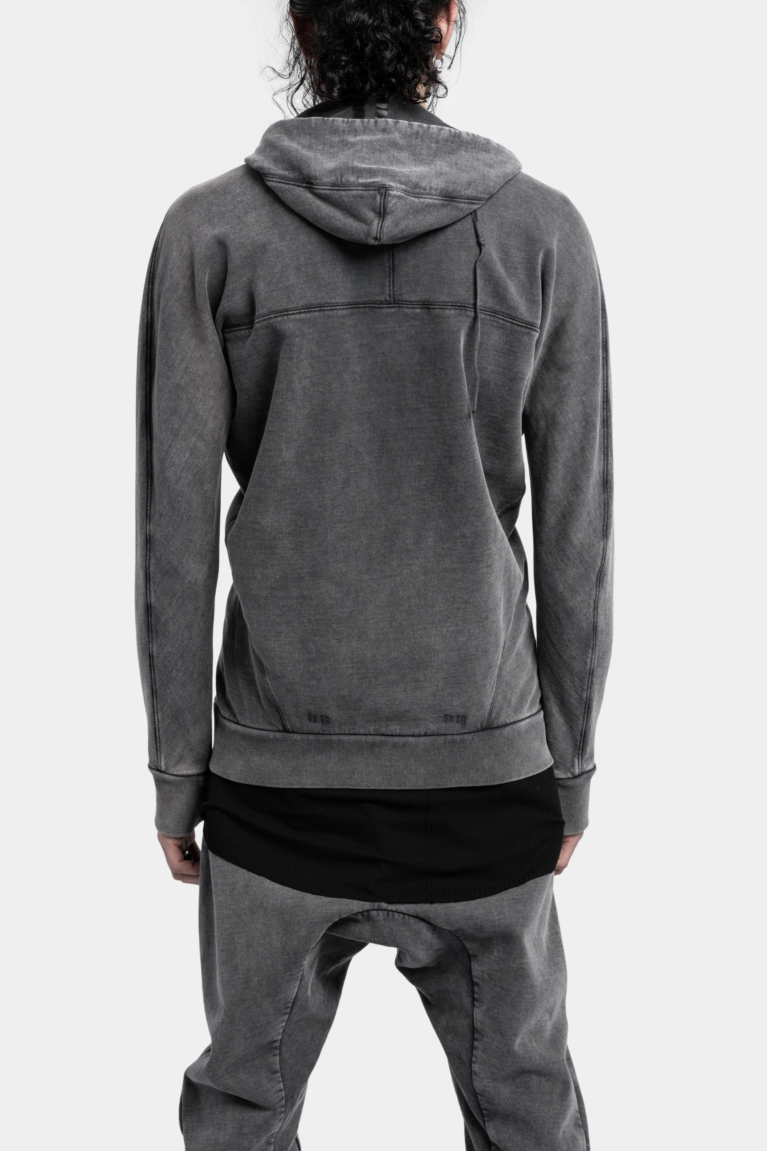 Z2B - Hooded zip up sweater, Acid grey