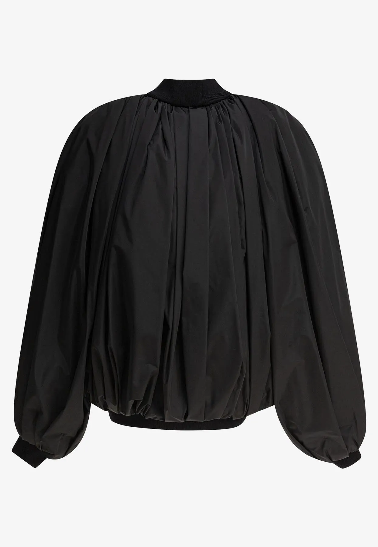 Zip-Up Draped Bomber Jacket