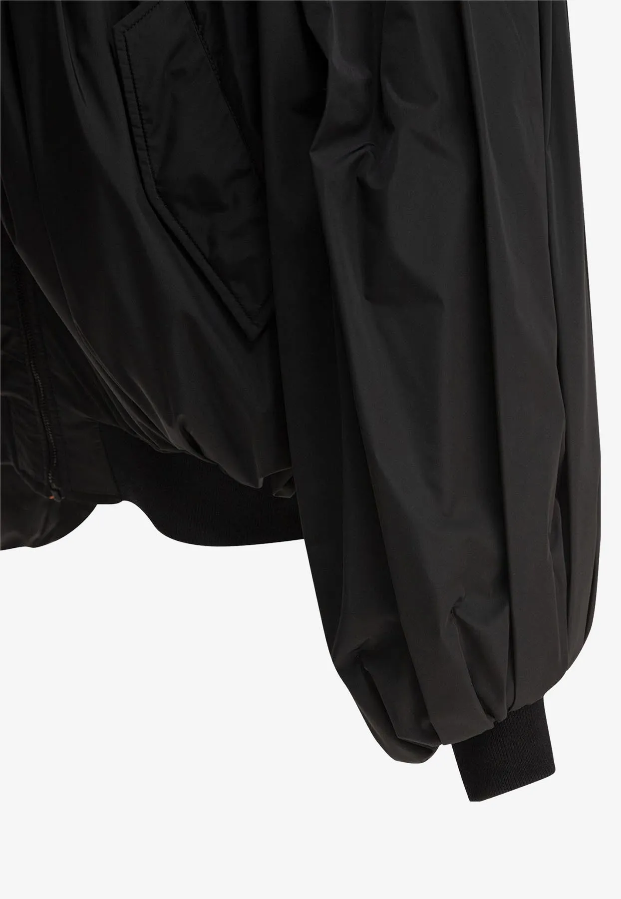 Zip-Up Draped Bomber Jacket