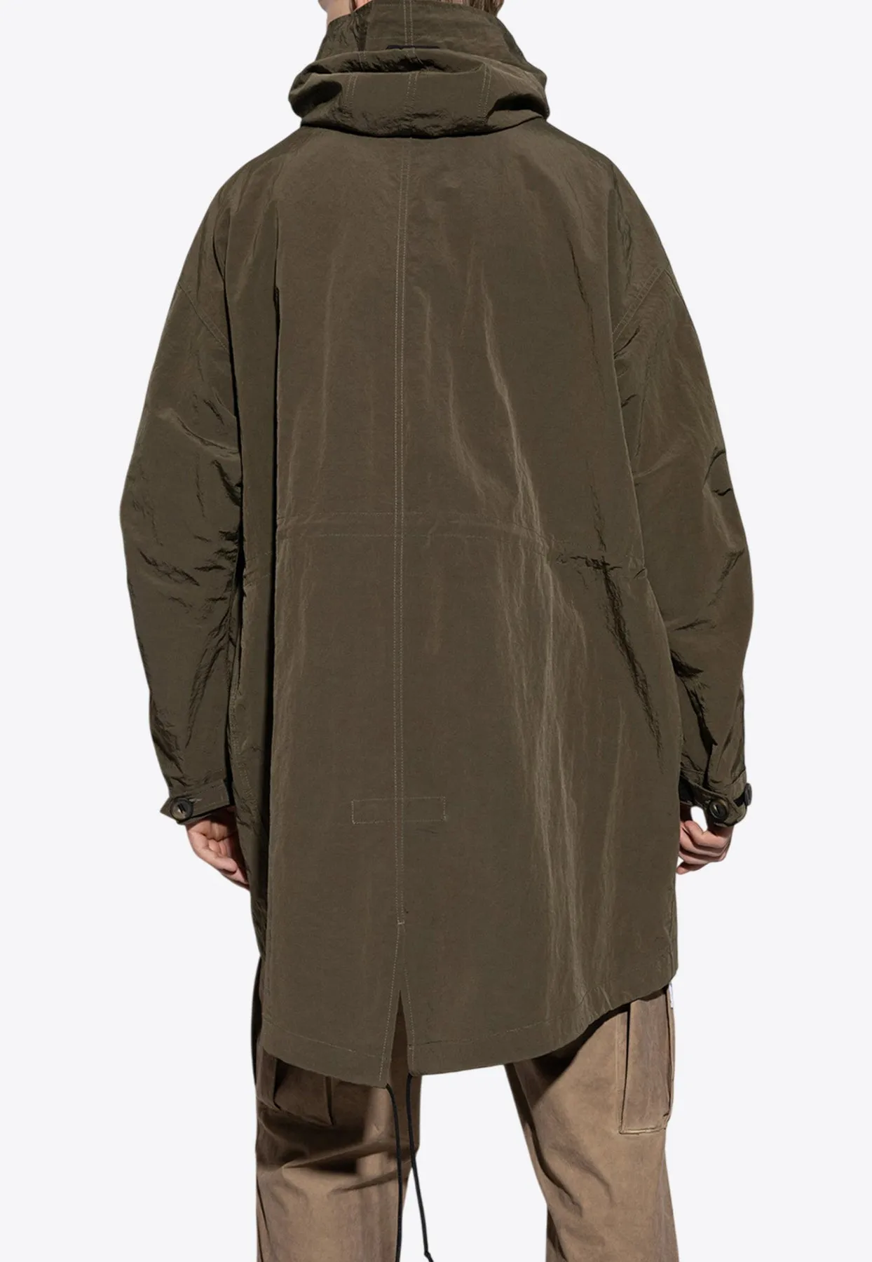 Zip-Up Hooded Parka Jacket