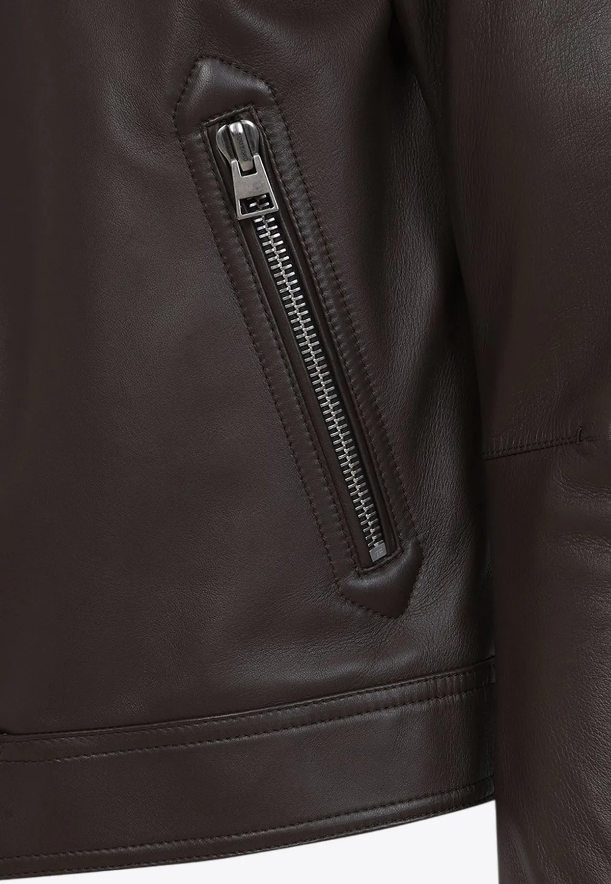 Zip-Up Leather Jacket