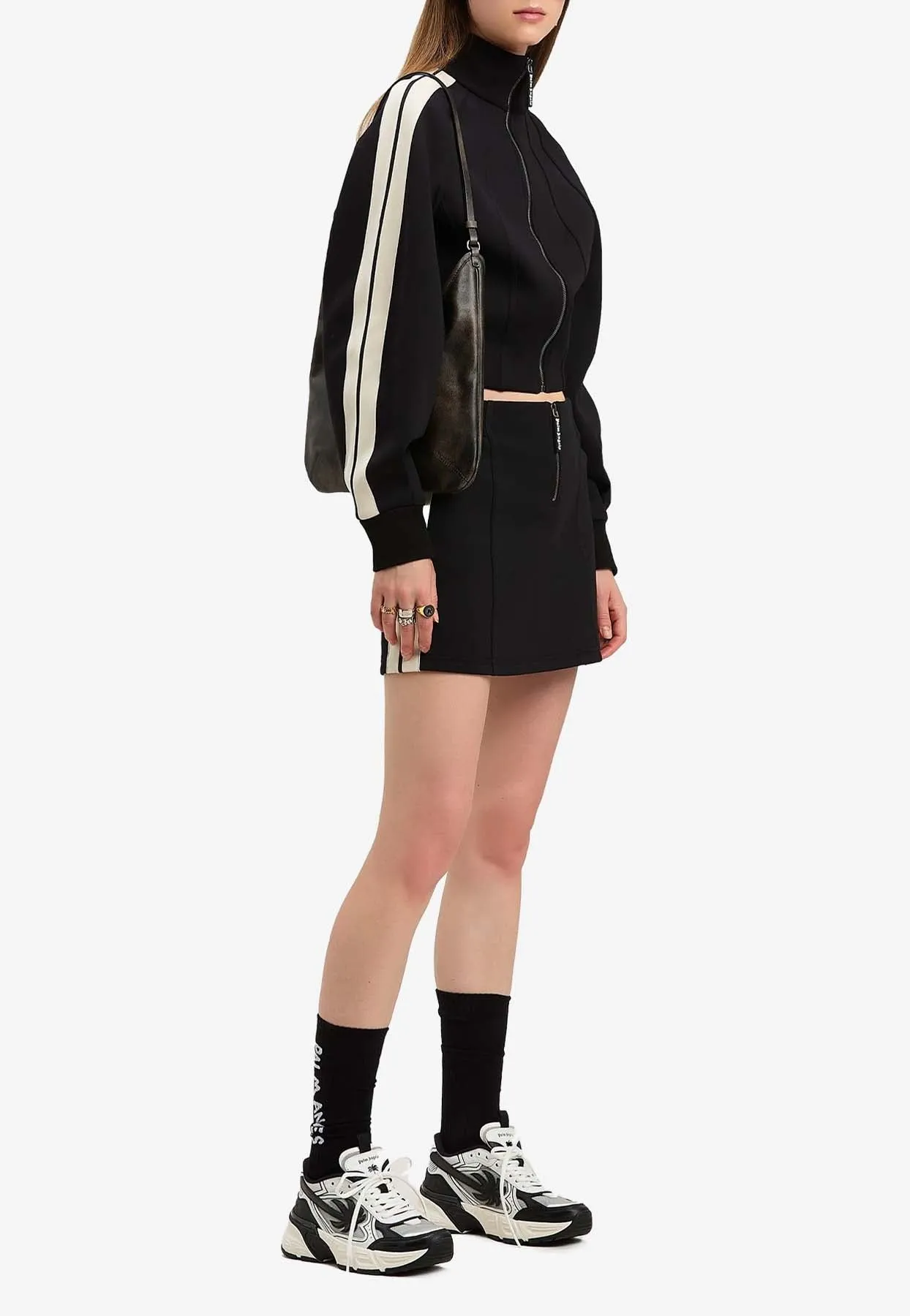Zip-Up Sculptural Track Jacket