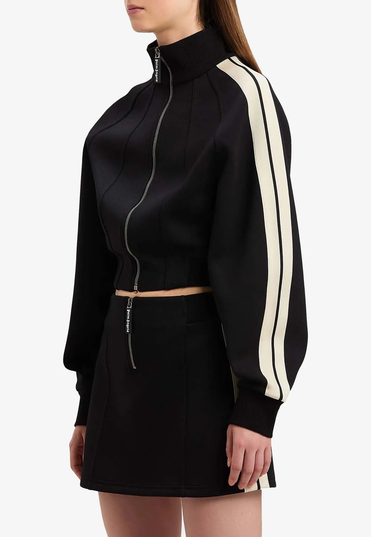Zip-Up Sculptural Track Jacket